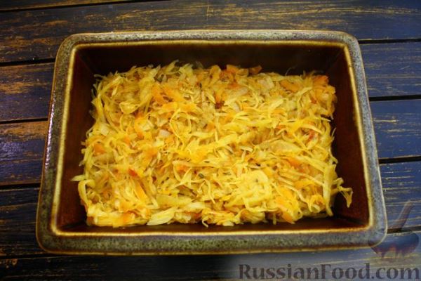 Рыба, запечённая с капустой