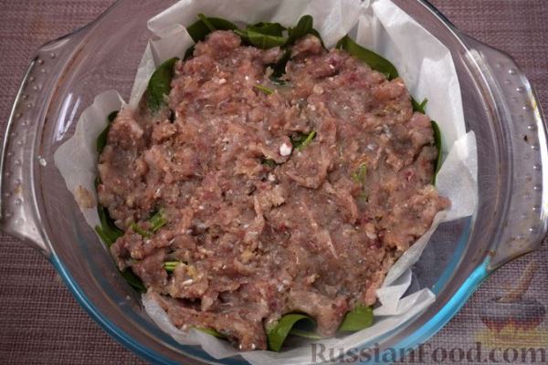 Рыбная запеканка с сыром и шпинатом